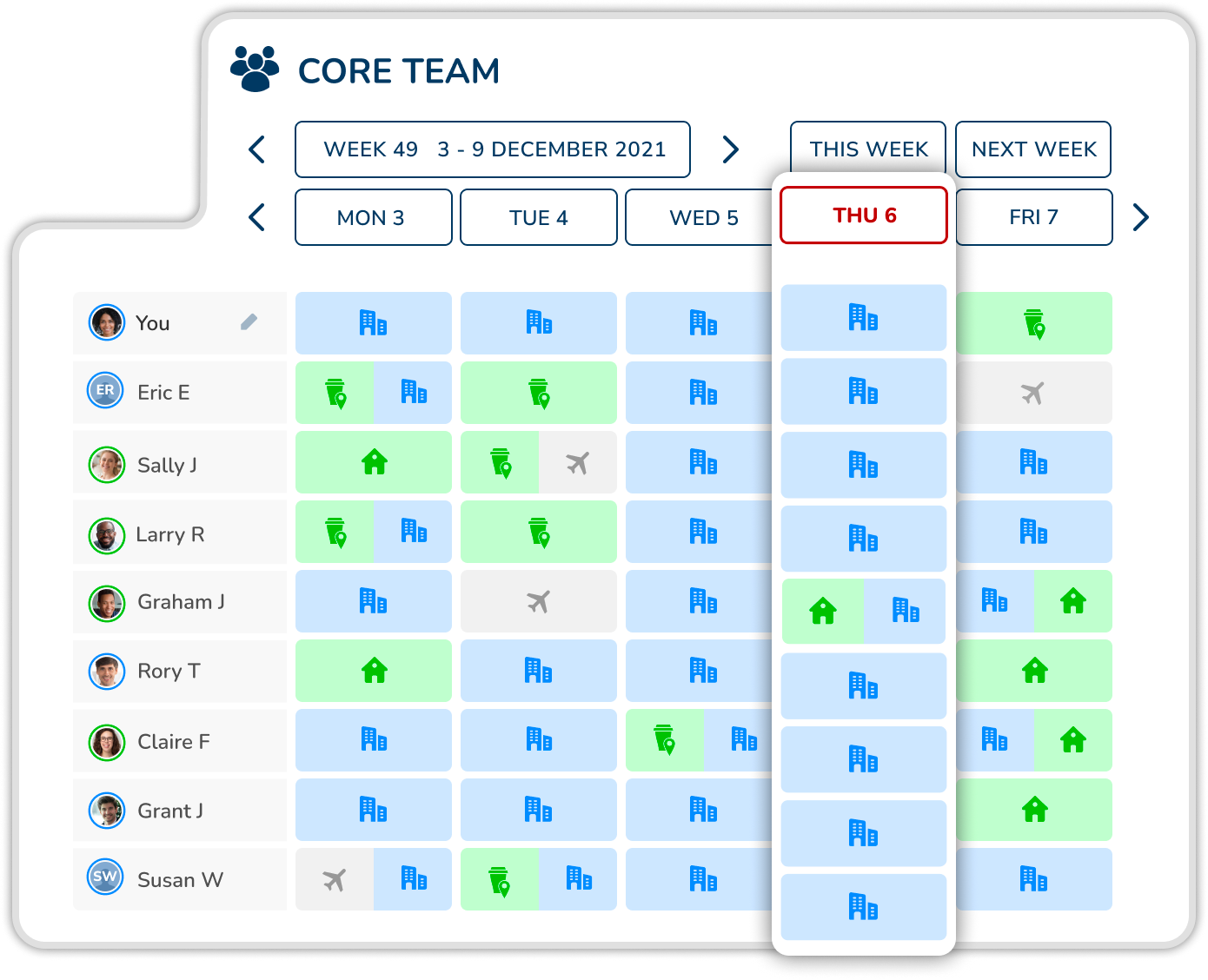 A DuoMe screenshot showing a Hybrid Schedule