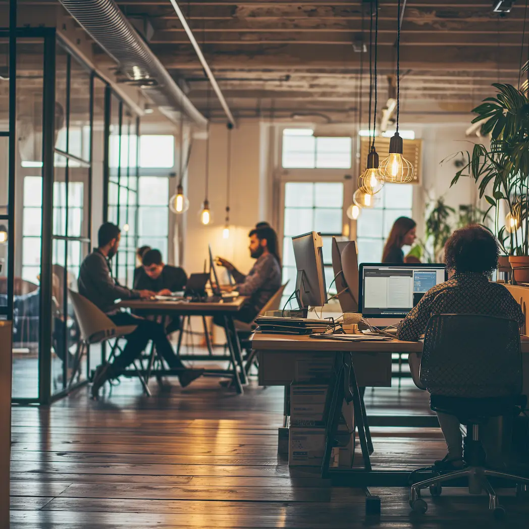 A modern well planed office showing good space management